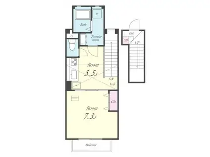誉蔵 壱番館(1DK/2階)の間取り写真