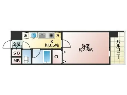シャインビュー新大阪(1K/5階)の間取り写真