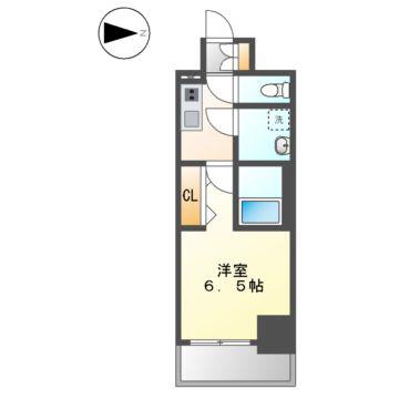 S-RESIDENCE名駅北ALESIA(1K/10階)の間取り写真