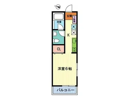 レジデンスKGJ(1K/1階)の間取り写真