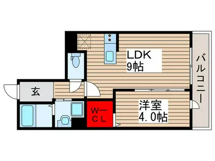 SUNRISE津田沼V(1LDK/1階)の間取り写真