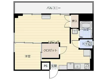 グリーンハイム(1LDK/3階)の間取り写真