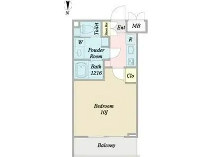 COZY山下通2(1K/2階)の間取り写真