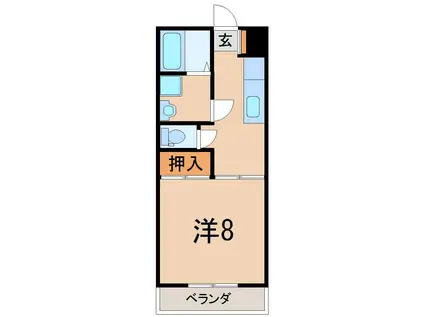 MIYABIハイツII(1K/2階)の間取り写真