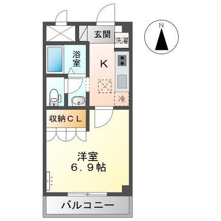 ガーデンハウス(1K/1階)の間取り写真