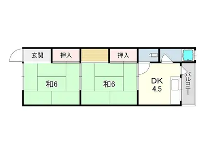 第一久堀荘(2DK/2階)の間取り写真