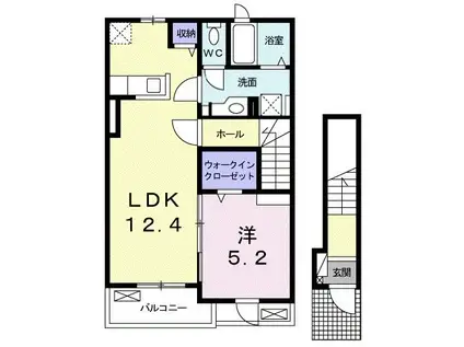 リアンジュ(1LDK/2階)の間取り写真