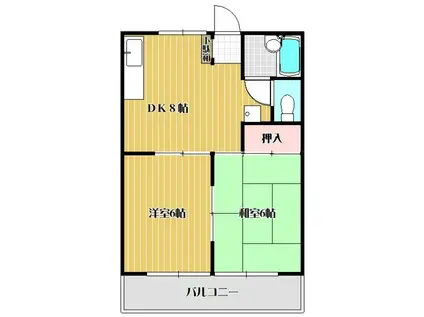 KEハイム(2DK/2階)の間取り写真