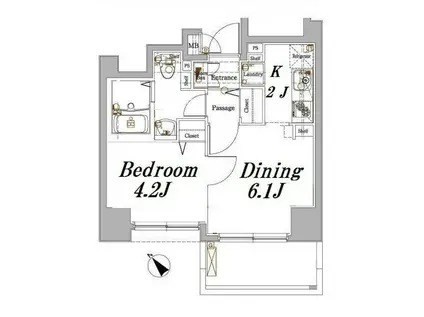 アクサス駒込ラクシーズ(1DK/9階)の間取り写真