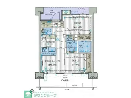 オーキッドレジデンス森下(2DK/7階)の間取り写真