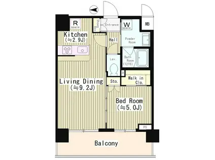 エディアン目黒本町(1LDK/6階)の間取り写真