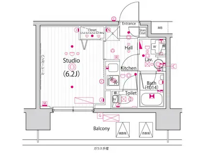 ガーラ・グランディ川口並木(1K/11階)の間取り写真