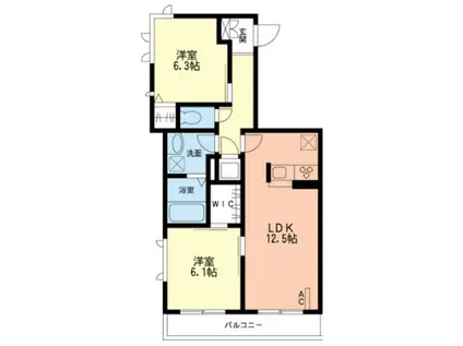 ウィスタリア(2LDK/2階)の間取り写真