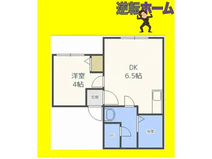 FLAT・J白石本通B棟(1LDK/1階)の間取り写真