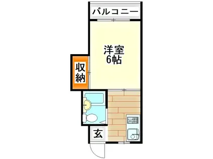 スカイハイツ新飯塚(1K/3階)の間取り写真