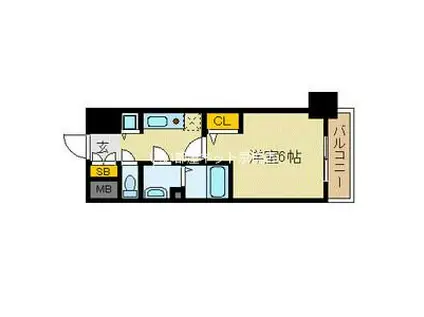 プレサンス天満橋チエロ(1K/11階)の間取り写真