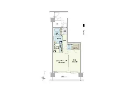 リージア経堂テラスガーデン(1LDK/6階)の間取り写真