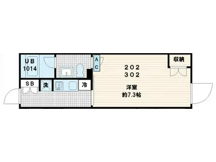 FULLEA代々木 フレア代々木(1K/2階)の間取り写真