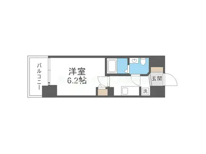 エグゼ大阪CITYツヴァイ(1K/13階)の間取り写真