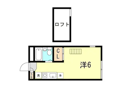 ラメールI(ワンルーム/2階)の間取り写真