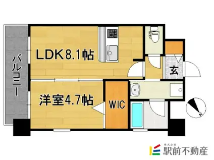 エンクレスト天神STAGE(1LDK/9階)の間取り写真