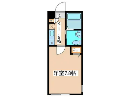 GIONE YUTAKACHO(1K/1階)の間取り写真