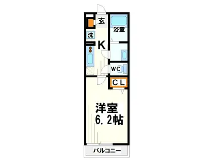 リブリつつじヶ丘(1K/3階)の間取り写真