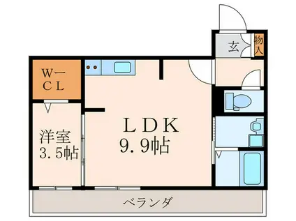 ロイヤルシティ黒崎(1LDK/1階)の間取り写真