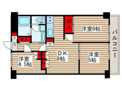 コア西大泉(3DK/4階)の間取り写真