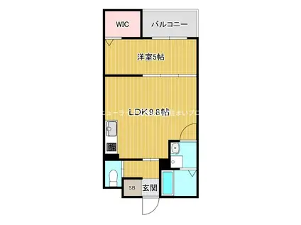 アリエパーク下木田(1LDK/1階)の間取り写真