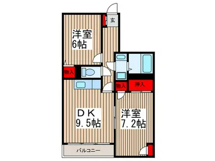 トキ壱番館(2DK/3階)の間取り写真