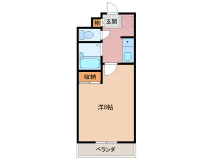 リヴェール牧(1K/1階)の間取り写真