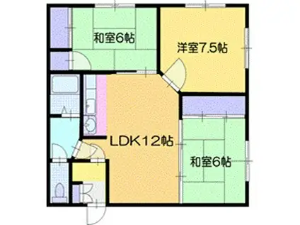 サンハイツ吉田B(3LDK/2階)の間取り写真