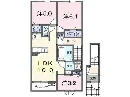セリーンガーデン III(3LDK/2階)の間取り写真