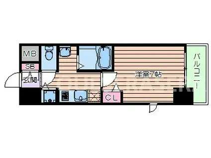 グランカリテ天神橋II(1K/6階)の間取り写真