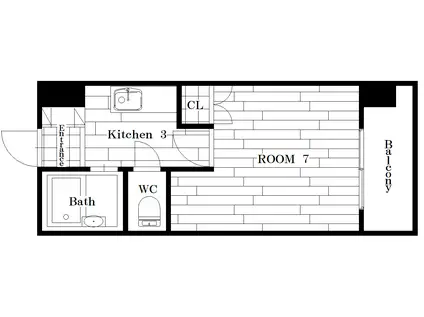 TRYビル(1K/6階)の間取り写真