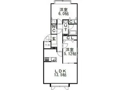 パークプラザMII(2LDK/1階)の間取り写真