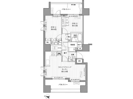 RAPPORT MS(2LDK/5階)の間取り写真