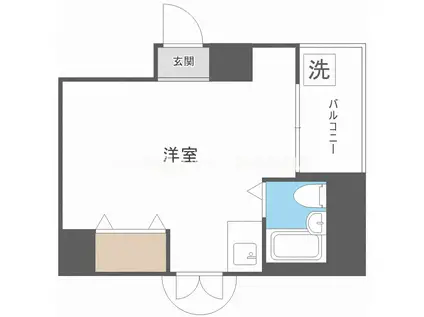 アールズコート(ワンルーム/2階)の間取り写真