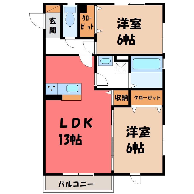 FAMILLE MAEBASHI(2LDK/3階)の間取り写真