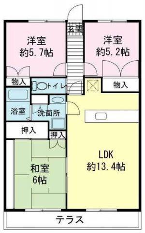コーナス・ガーデンA棟(3LDK/4階)の間取り写真