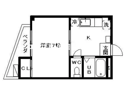 リバーサイドミナミ(1K/1階)の間取り写真