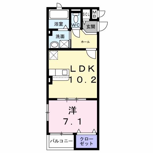 ヴェルナール赤羽(1LDK/3階)の間取り写真