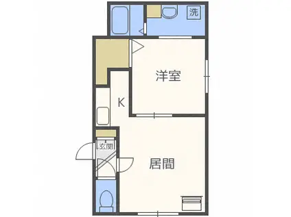 グランメール南郷通12(1LDK/4階)の間取り写真