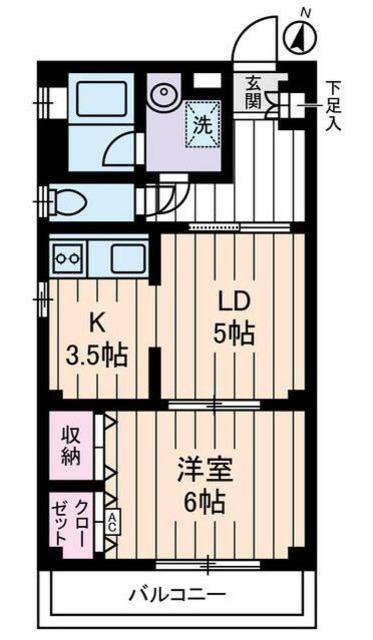 ロワジール(1LDK/3階)の間取り写真