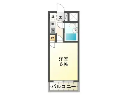 ヒルハウスコンフォート2(1K/3階)の間取り写真