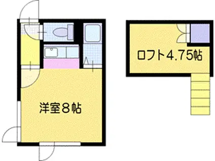パルメゾン宝塚(ワンルーム/1階)の間取り写真
