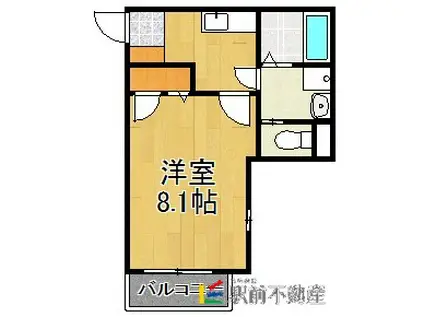 リブレア朝倉街道(1K/1階)の間取り写真