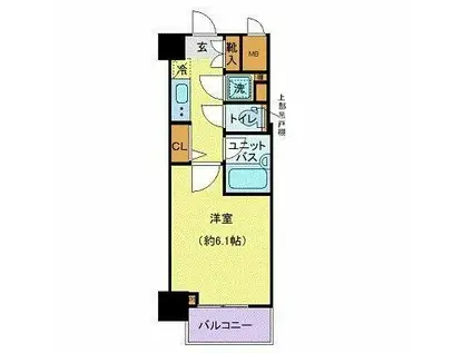 パレステュディオ浜松町(1K/5階)の間取り写真