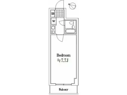 モンテベルデ横浜中央(1K/8階)の間取り写真
